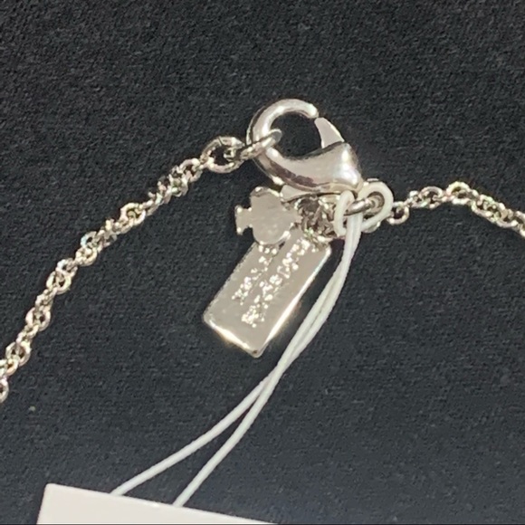 KATE SPADE North Court Pavé Crystals Disc LONG STATION NECKLACE in SILVER! NWT - Picture 4 of 4